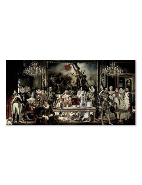 Tableau scène historique sur verre