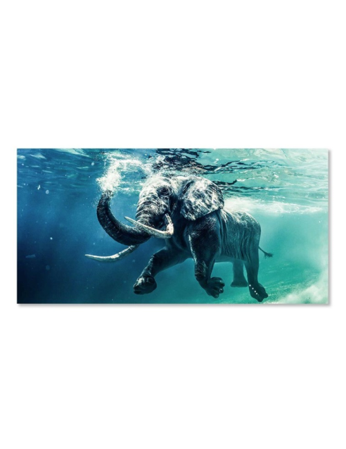 Tableau éléphant sous l’eau sur verre