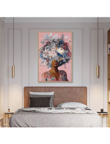 Tableau décoratif portrait floral poétique – Décoration murale Orya
