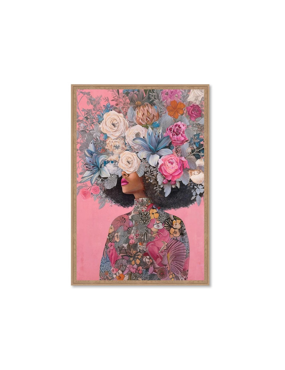 Tableau portrait floral élégant – Orya