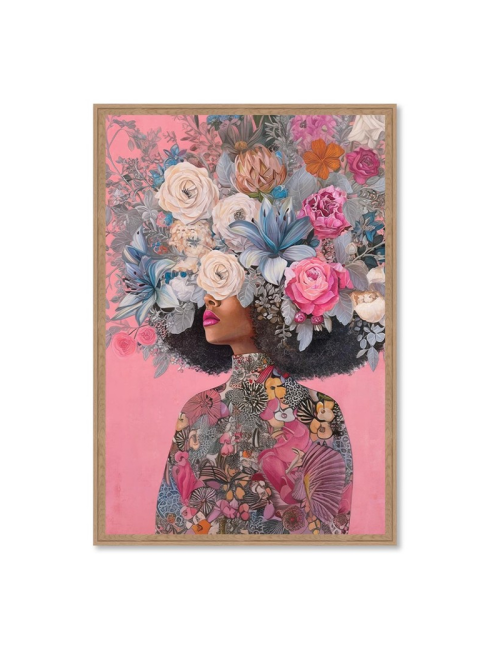 Tableau portrait floral élégant – Orya