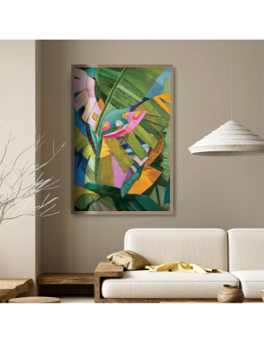 Tableau décoratif abstrait végétal coloré – Décoration murale Orya
