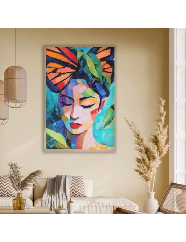 Tableau décoratif portrait féminin coloré – Décoration murale Orya