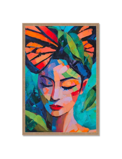 Tableau portrait féminin coloré expressif – Orya