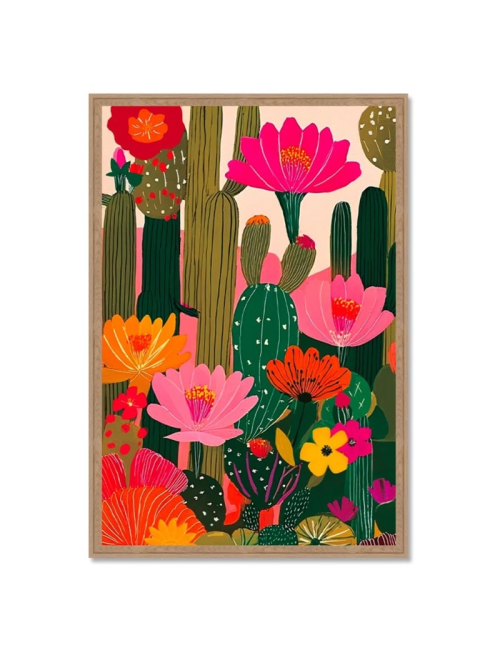 Tableau cactus fleuris 80x120 – Orya