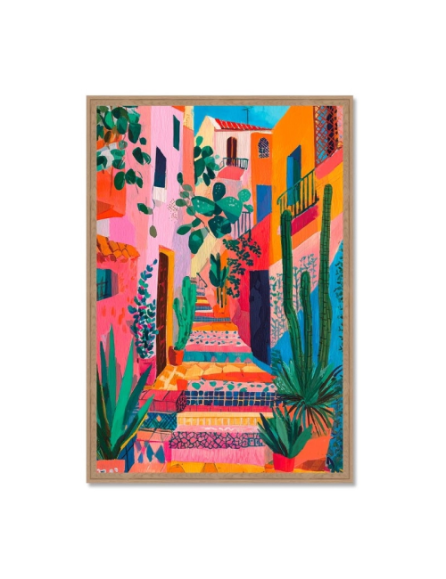 Tableau ruelle méditerranéenne colorée – Orya