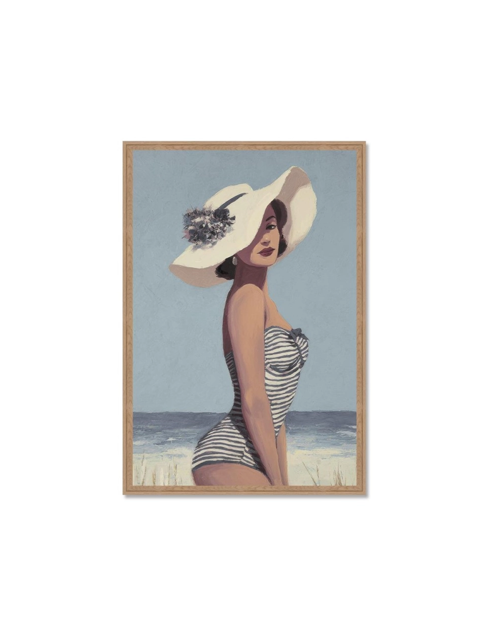 Tableau femme rétro en bord de mer – Orya