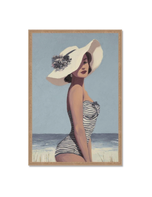 Tableau femme rétro en bord de mer – Orya
