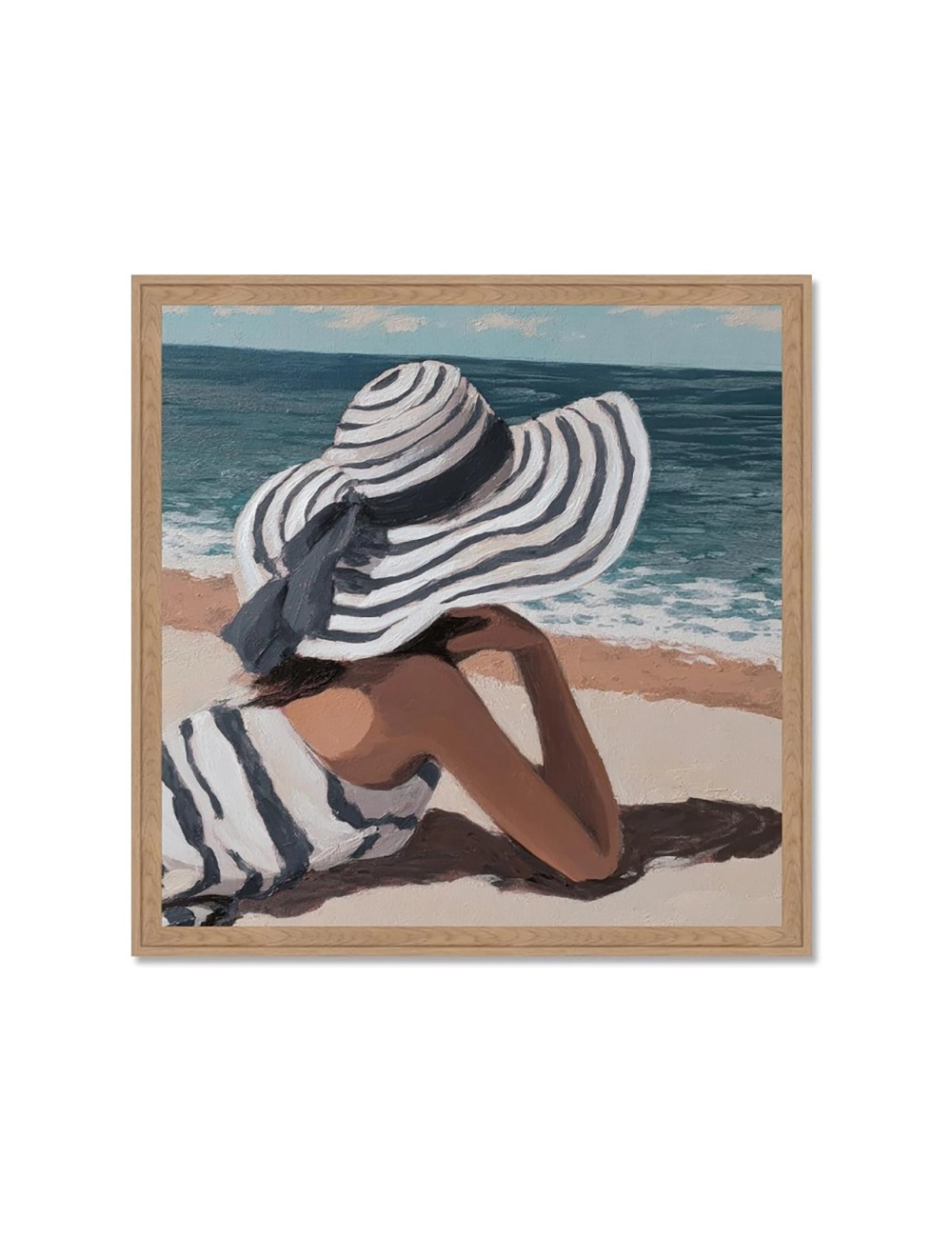 Tableau femme allongée à la plage rétro – Orya