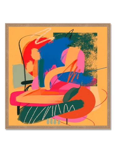 Tableau abstrait gestuel coloré – Orya