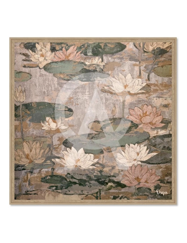 Tableau nénuphars poétiques patinés – Orya