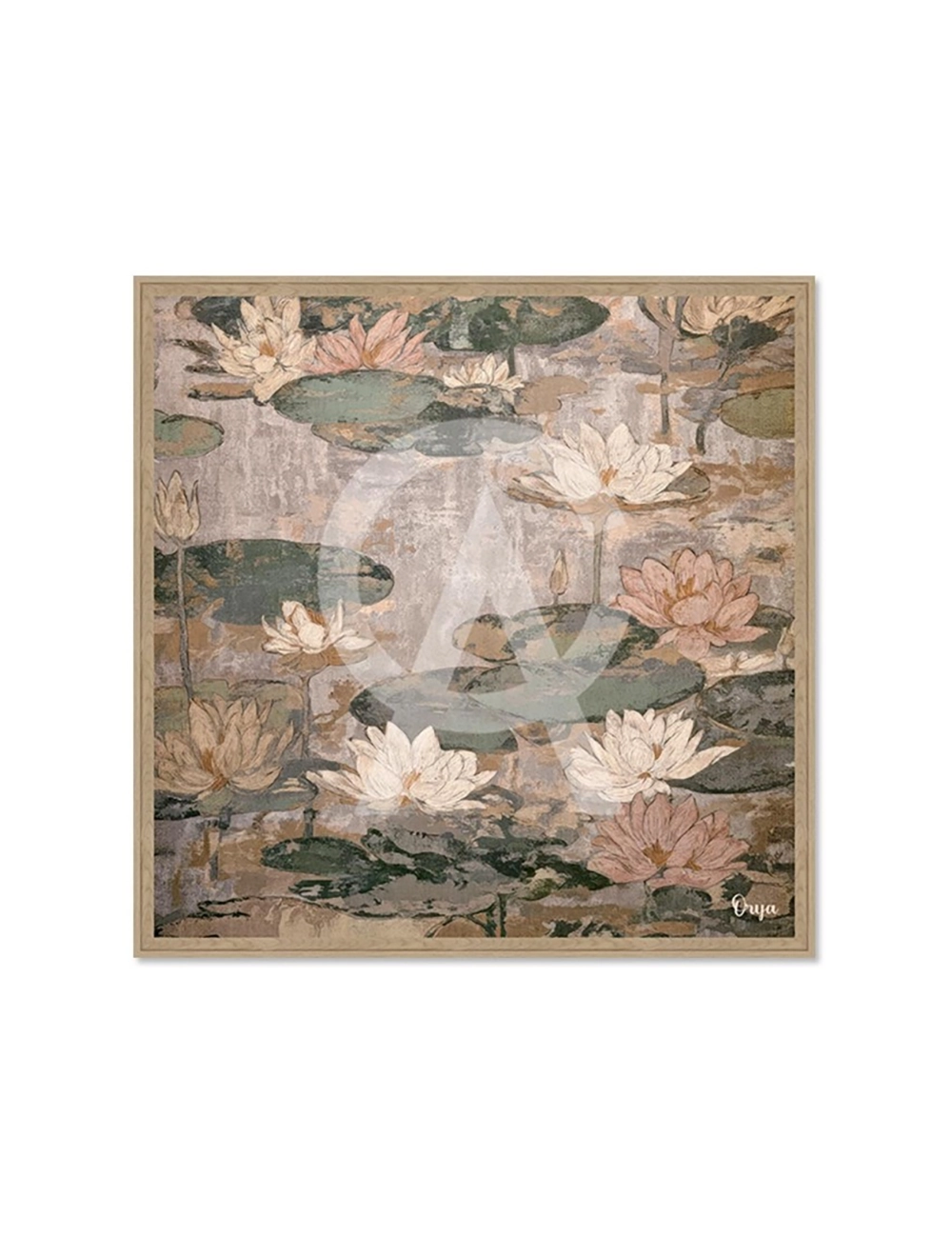 Tableau nénuphars poétiques patinés – Orya