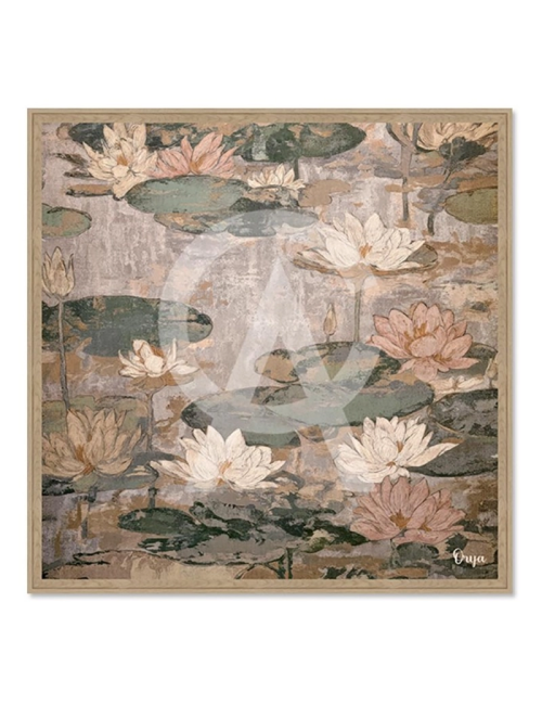 Tableau nénuphars poétiques patinés – Orya