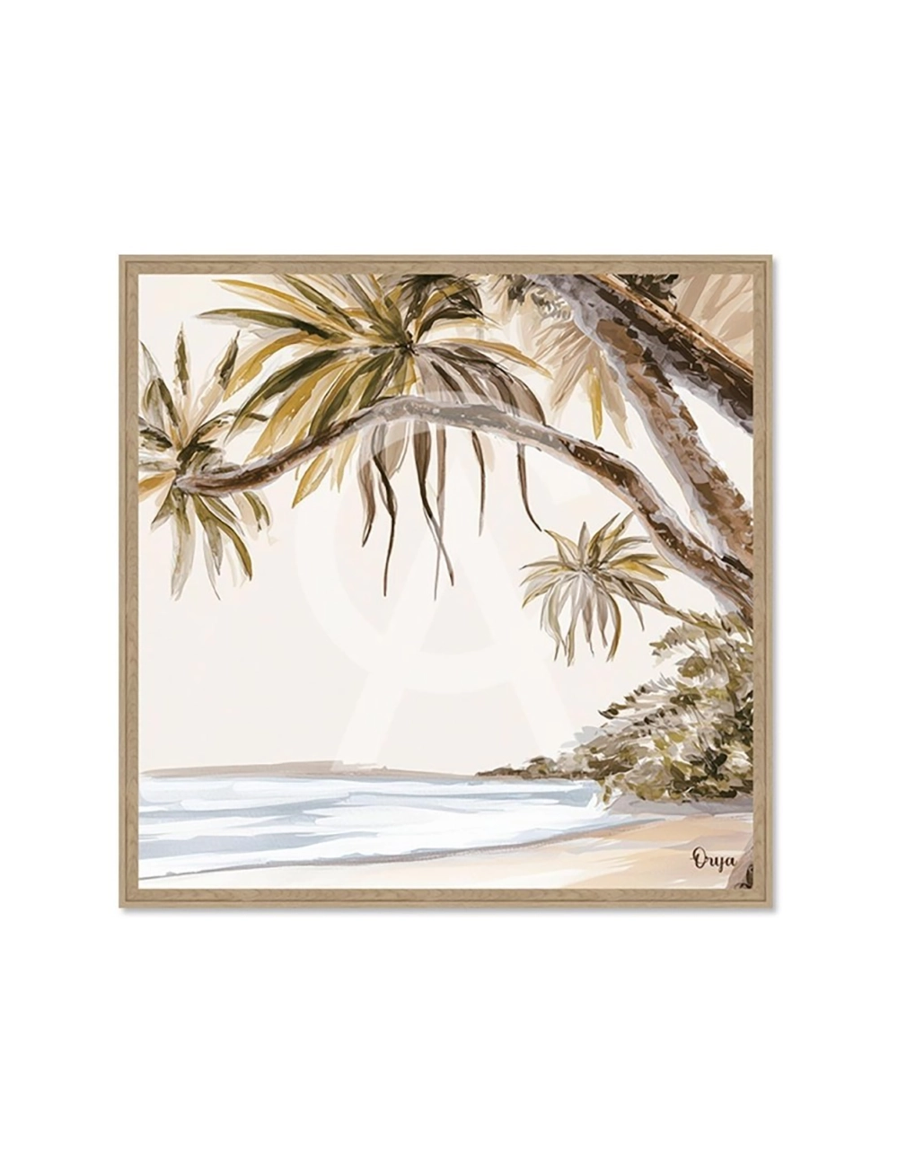 Tableau plage tropicale aux palmiers – Orya