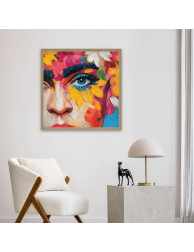 Tableau portrait abstrait coloré – Orya