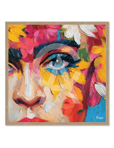 Tableau portrait abstrait coloré – Orya