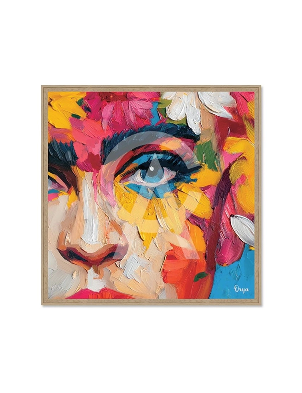 Tableau portrait abstrait coloré – Orya