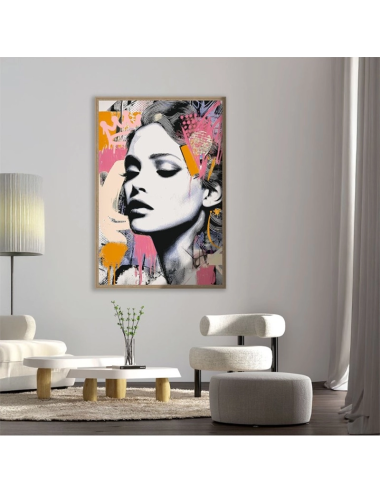 Tableau grand format portrait féminin contemporain Orya 80x120