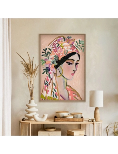 Tableau grand format portrait féminin Orya 80x120 – Décoration murale