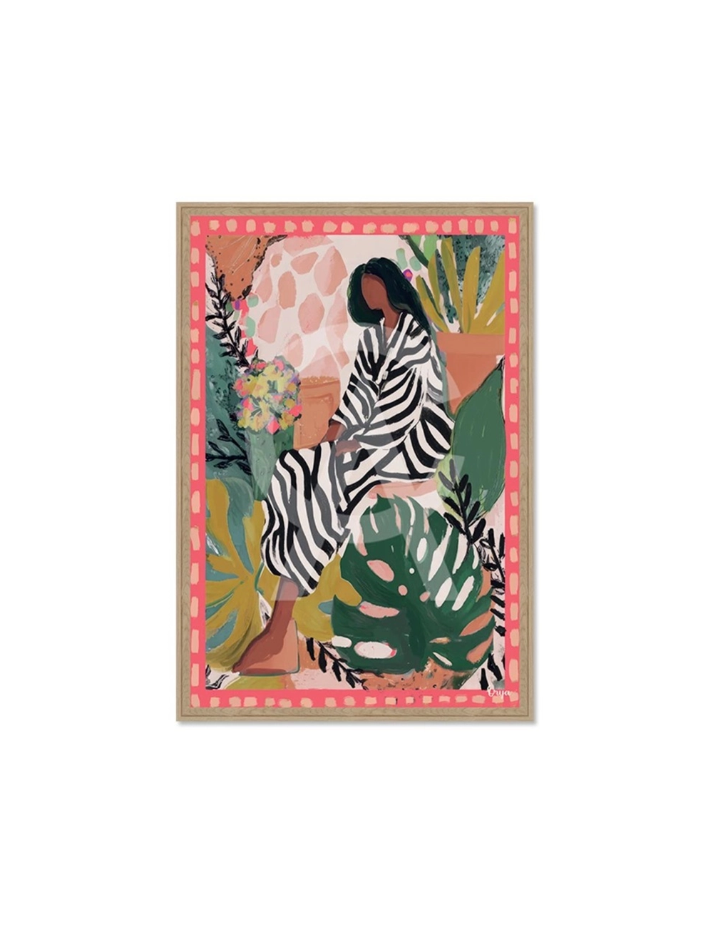 Tableau femme et feuillages 80x120 – Orya