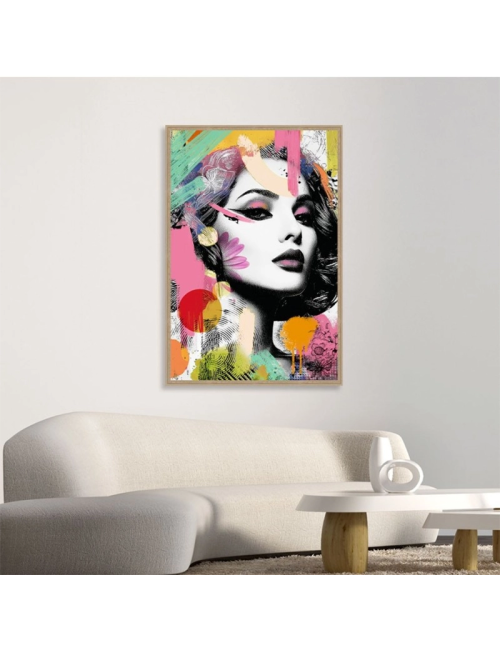 Tableau portrait femme pop art coloré – Orya