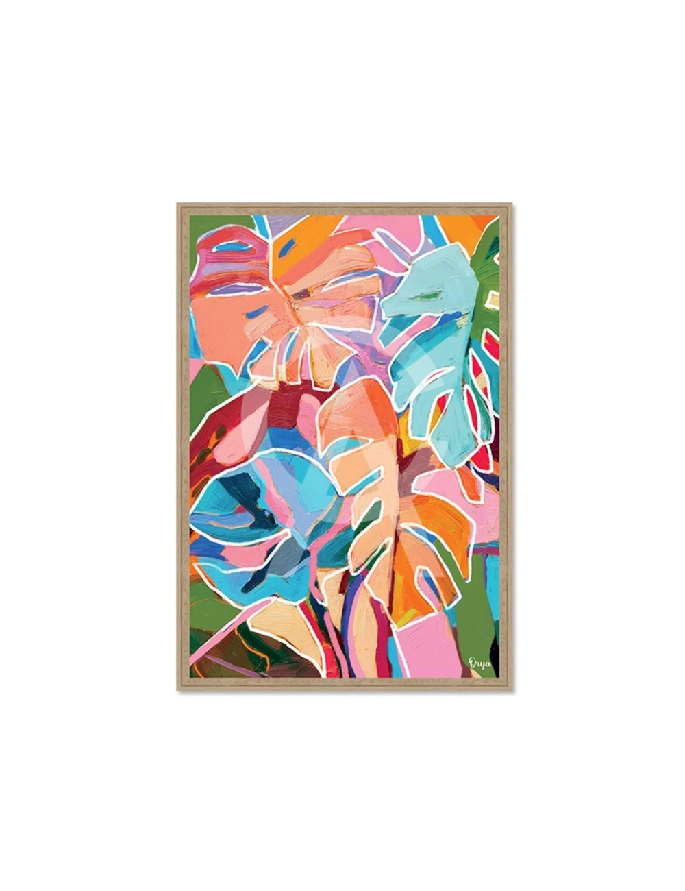 Tableau feuillage tropical abstrait – Orya