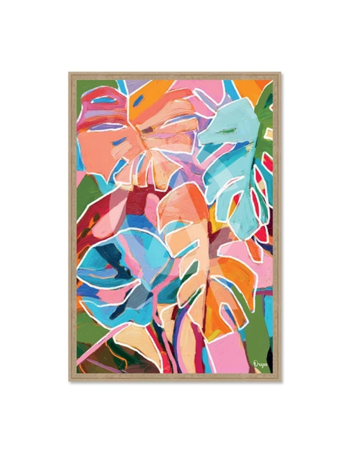 Tableau feuillage tropical abstrait – Orya