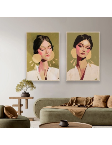 Portrait femme apaisée – Tableau déco contemporain Orya