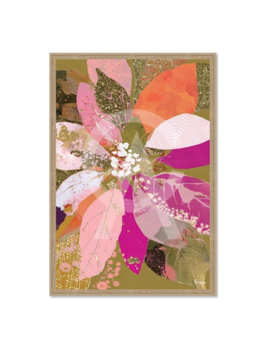 Tableau floral abstrait rose 80x120 – Orya