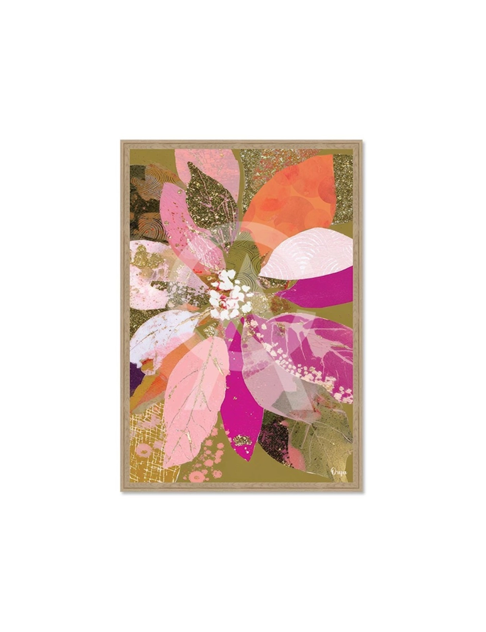 Tableau floral abstrait rose 80x120 – Orya