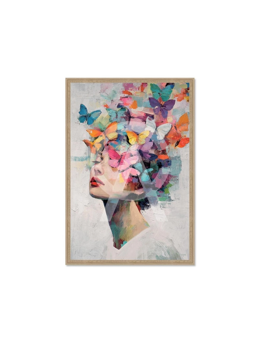 Tableau portrait femme aux papillons – Orya
