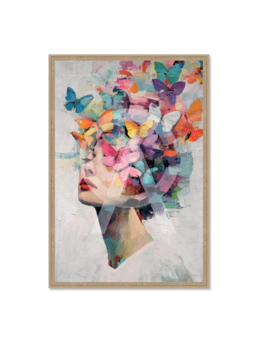 Tableau femme aux papillons 80x120 – Orya