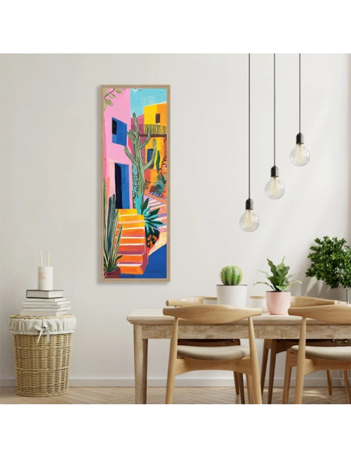 Tableau ruelle colorée et cactus – Orya