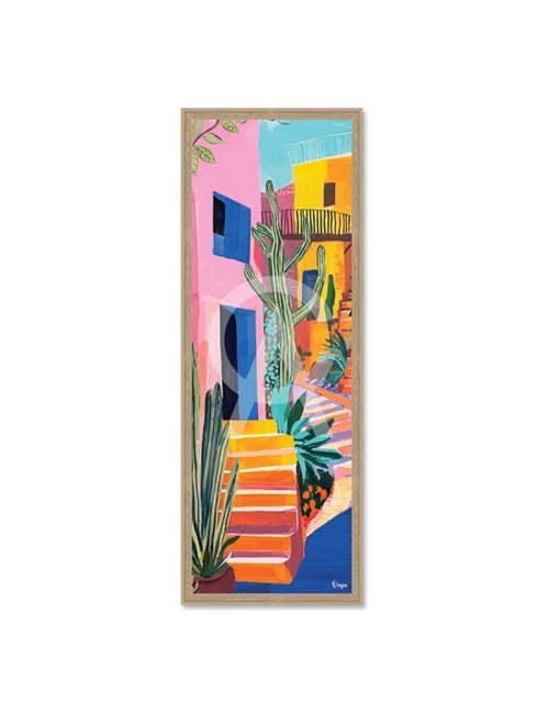Tableau ruelle colorée 50x150 – Orya