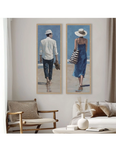Tableau homme sur la plage – Décoration murale bord de mer