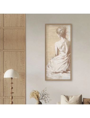 Tableau femme de dos 50x150 – Décoration murale verticale chic