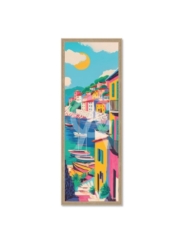 Tableau village côtier coloré – Orya