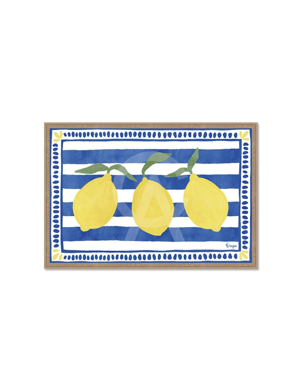 Tableau citrons rayures bleues – Orya