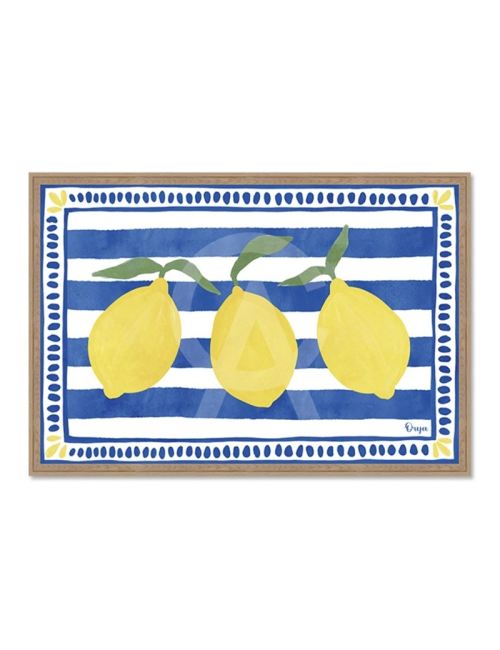 Tableau citrons rayures bleues – Orya