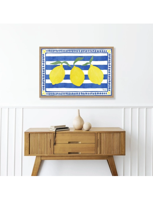 Tableau citrons rayures bleues – Orya