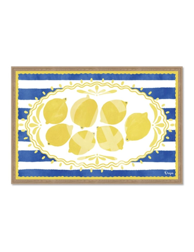 Tableau citrons décoratif bleu et jaune – Orya