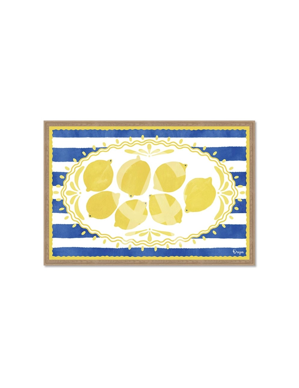 Tableau citrons décoratif bleu et jaune – Orya