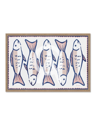 Tableau poissons bleu et rose décoratif – Orya