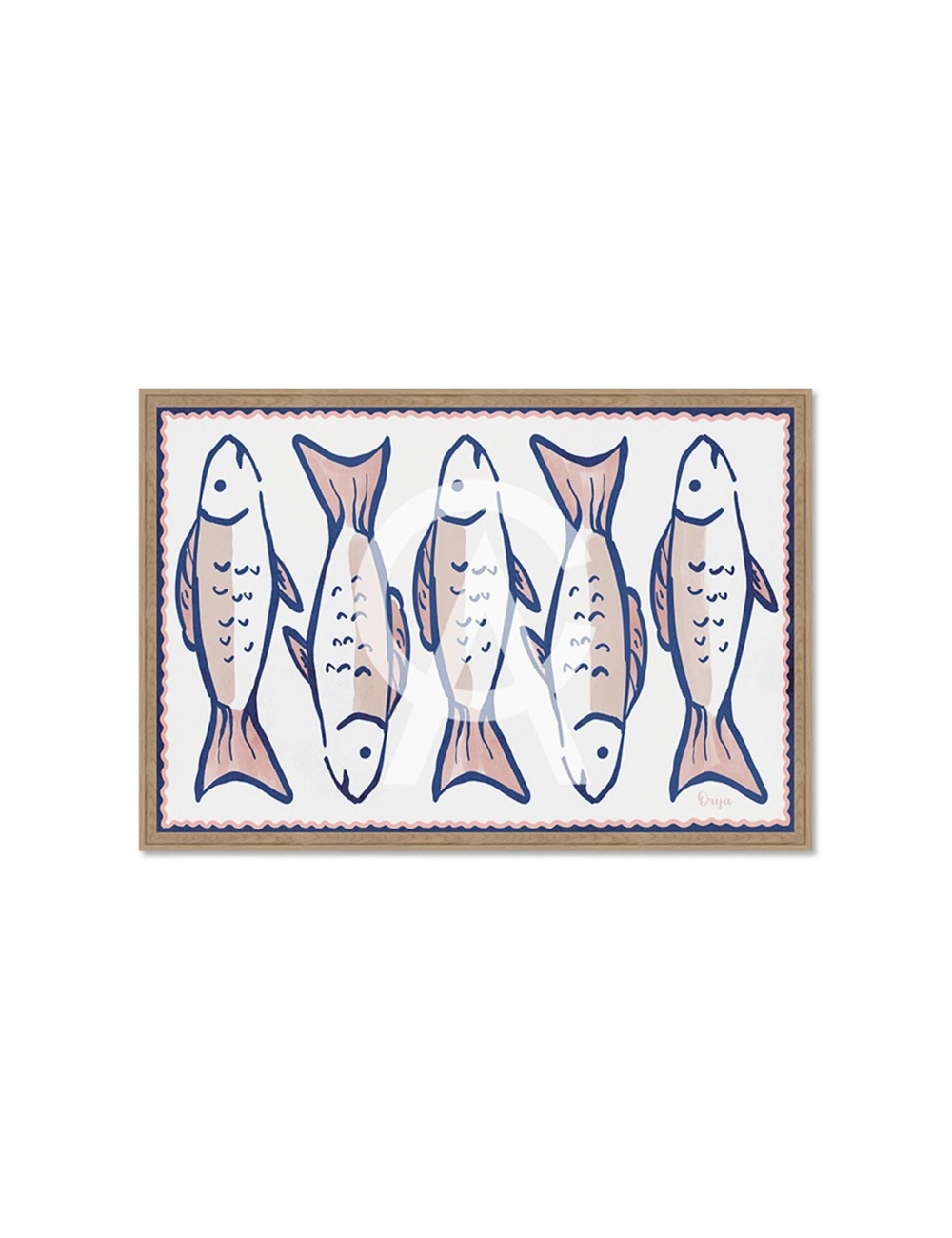 Tableau poissons bleu et rose décoratif – Orya