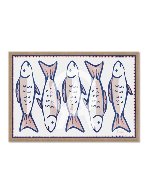 Tableau poissons bleu et rose décoratif – Orya
