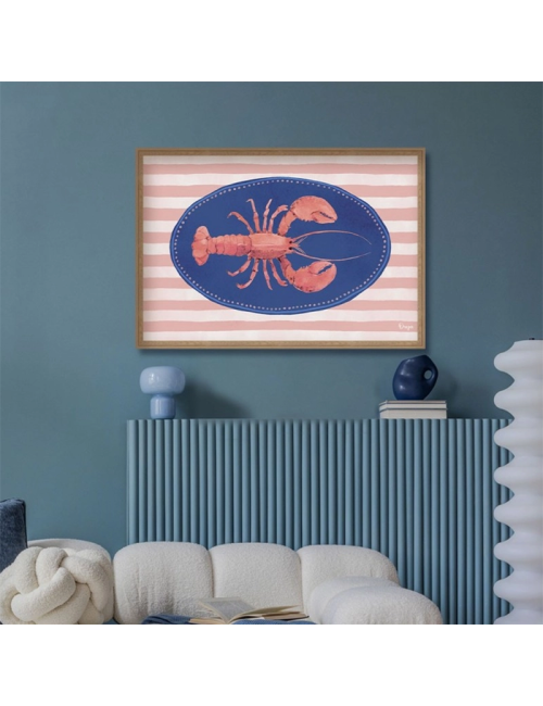 Tableau langouste rose rétro – Orya