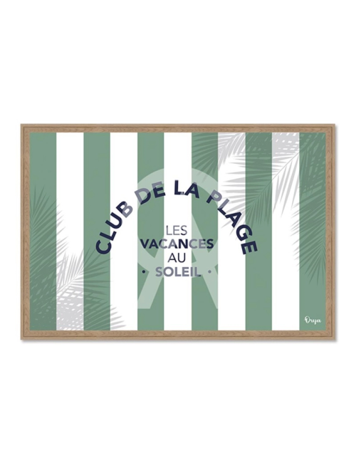 Tableau Club de la plage vert rétro – Orya