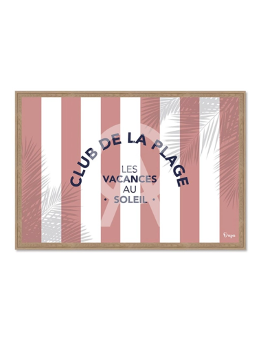 Tableau Club de la plage rose rétro – Orya