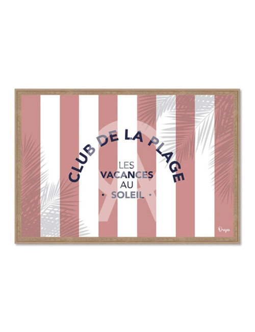 Tableau Club de la plage rose rétro – Orya
