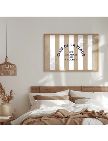 Tableau bord de mer beige rétro déco vacances – Orya